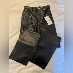 ZARA Faux Leather Wide Leg Pants